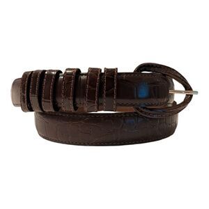 Vintage LeJon Chocolate Brown Imported Alligator Steerhide Leather Belt, M